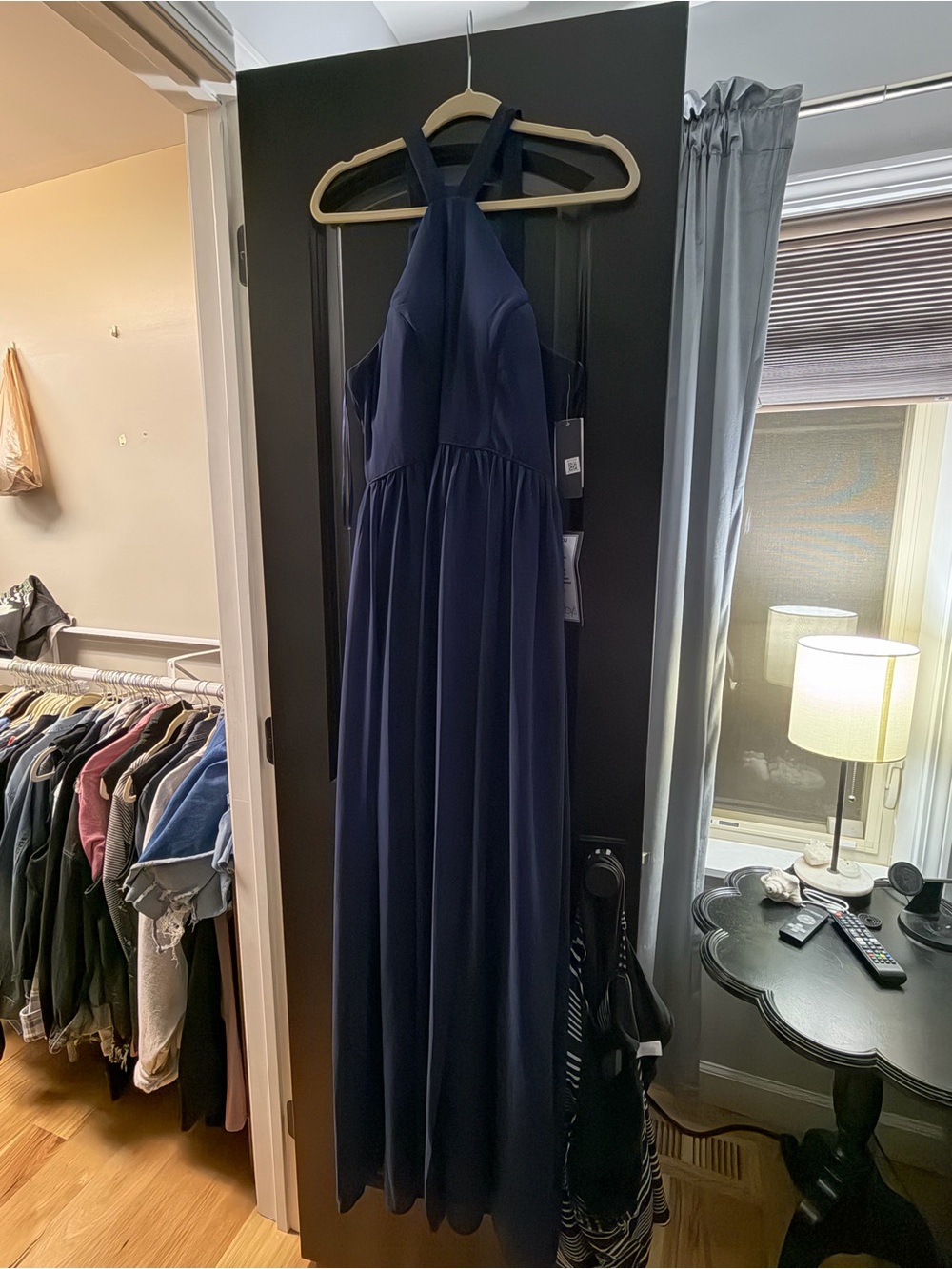 City Studio Navy Halter Maxi Dress